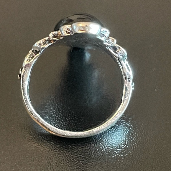 Vintage black onyx stone ring size 6 - Picture 4 of 9
